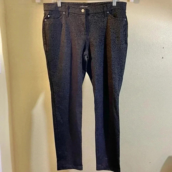 Eileen Fisher Stretch Pull On Skinny Pants Jean Jeggings Viscose Black/Gray Sz P - Picture 7 of 7
